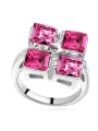 thumb Exaggerated Square austrian Crystals Alloy Ring 2