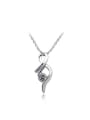 thumb Beautiful Platinum Plated Geometric Shaped Crystal Necklace 0