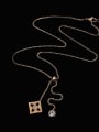 thumb Tassel Long Pendant Titanium Diamond Shaped Necklace 3