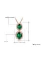 thumb Green Copper Rose Gold Plated AAA Zircon Two Pieces Jewelry Set 1