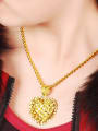thumb All-match 24K Gold Plated Hollow Heart Shaped Necklace 1