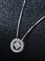 thumb 925 Sterling Silver With Platinum Plated Fashion Round Flower Necklaces 1