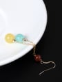 thumb Retro style Natural Stone Beads 925 Silver Earrings 2