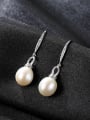 thumb Pure silver with 3A zircon sticky 8-9mm natural freshwater pearl earrings 0