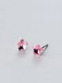 thumb S925 silver pink crystal plum blossom studs stud Earring 0