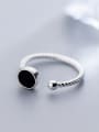 thumb 925 Sterling Silver With Delicate black enamel Rings 1