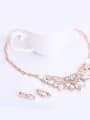 thumb Alloy Rose Gold Plated Fashion Marquise Stones Two Pieces Jewelry Set 1