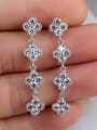 thumb Sterling Silver Ear Needles Flower AAA Zircon Nickel Free White Gold Plated  Cluster earring 1