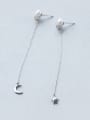 thumb All-match Moon And Star Shaped Artificial Pearl Drop Earrings 0