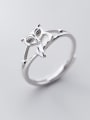 thumb 925 Sterling Silver With Platinum Plated Cute Hollow Animal Free Size Rings 1