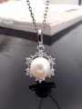 thumb Freshwater Pearl Snowflake shaped Necklace 0