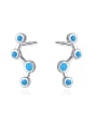 thumb 925 Sterling Silver With Enamel Personality Irregular Stud Earrings 0