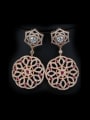 thumb Rose Gold Plated Flower drop earring 0