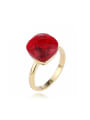 thumb Simple Ruby Crystal Gold Plated Copper Ring 0