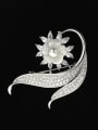 thumb Fashion Shell Flower Zirconias Copper Brooch 1