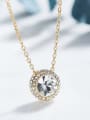 thumb Fashion austrian Crystal Round Gold Plated Necklace 2