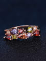 thumb Fashion Colorful AAA Zirconias Copper Ring 2