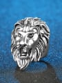 thumb Punk style Lion Head Personalized Alloy Ring 2