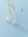 thumb 925 Sterling Silver With  Rhinestone Simplistic Starfish Pendant  Necklaces 0