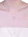 thumb Fashion 925 Silver Shell Pearl Cubic Zirconias Star Necklace 1