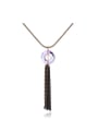 thumb Fashion Hollow Round austrian Crystal Tassels Alloy Necklace 0