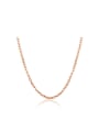 thumb Simple Rose Gold Plated Titanium Single Necklace 0