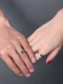 thumb Couples Creative Geometric Shaped Titanium Ring 1