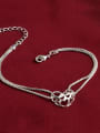 thumb Fashion Hollow Heart Copper Silver Plated Bracelet 1