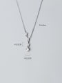 thumb 925 Sterling Silver With Platinum Plated Simplistic Star Necklaces 3