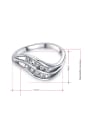 thumb Exaggerated Platinum Plated Austria Crystal Ring 1