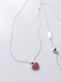 thumb 925 Sterling Silver With Platinum Plated Cute Heart Locket Necklace 4