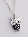 thumb 925 Sterling Silver With  Enamel  Cute Retro owl  Necklaces 1