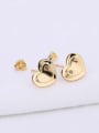 thumb Tiny Gold Plated Heart Cubic Rhinestones 925 Silver Stud Earrings 1