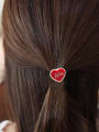 thumb Rubber Band  With Acrylic  Cute Heart-Shaped Hair Ropes 1