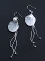 thumb Elegant Shell Shaped Artificial Pearl Tassel Drop Earrings 0