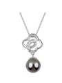 thumb Fashion Imitation Pearl-accented Flowery Pendant Alloy Necklace 1