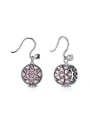 thumb Personalized Round Pink Zircon Earrings 0