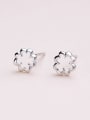 thumb 925 Silver Exquisite Flower Shaped stud Earring 0
