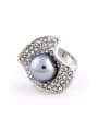 thumb Exaggerated Blue Artificial Pearl Rhinestones Alloy Ring 0