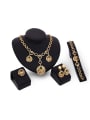 thumb Alloy Imitation-gold Plated Vintage style Artificial Stone Hollow Round shaped Four Pieces Jewelry Set 0