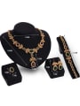 thumb Alloy Imitation-gold Plated Vintage style Artificial Crystal Leaves-shaped Four Pieces Jewelry Set 2