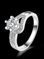 thumb Elegant Fashion Personality Zircons Silver Plated Women Ring 1