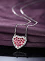 thumb Platinum Plated Gemstones Heart-shaped Pendant 2