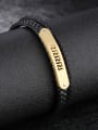 thumb Fashion Black Artificial Leather Woven Gold Plated Bracelet 2