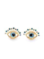 thumb Alloy Eyes Shaped Artificial Gemstones stud Earring 0