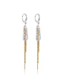 thumb Copper Alloy 18K Gold Plated Fashion Bohemia Tassel Hollow Drop threader earring 0