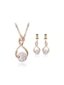 thumb Alloy Imitation-gold Plated Fashion Eight-shaped CZ Two Pieces Jewelry Set 0