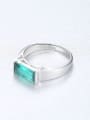 thumb Sterling Silver square Green zircon ring 2