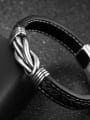 thumb Simple Titanium Artificial Leather Men Bracelet 2