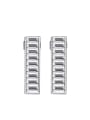 thumb Simple Rectangular Zircon Stud Earrings 0